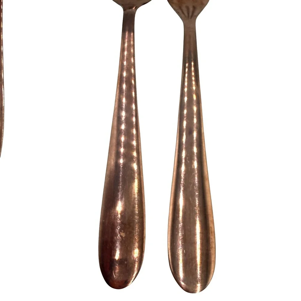 Mismatched Flatware Set‎ 31pc Copper Rose Gold Mixed Patterns
